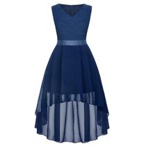 Vestido Viriber Floral de renda roxa para meninas de 7 a 14 anos