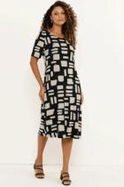 Vestido Visco Rogeant Mirasul - Estampa Geométrica Irregular Vestido Visco Rogeant Mirasul - Estampa Geométrica Irregular