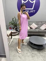 Vestido Viscolycra Midi Regata