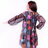 Vestido Viscose "Estilista" e Tule + Par de Presilhas