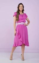 Vestido viscose midi tata martelo ref:9090
