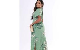 Vestido Viscose Simples Casual Longo