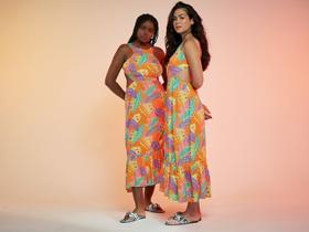 Vestido Vista Magalu x Flora Yumi Midi Evasê Cut Out Marias Vestido Vista Magalu x Flora Yumi Midi Evasê Cut Out Marias