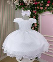 Vestido Vitoria Kids Maria Helena Branco - Elegante e Confortável Vestido Vitoria Kids Maria Helena Branco - Elegante e Confortável
