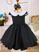 Vestido Wandinha Addams - jeito de menina