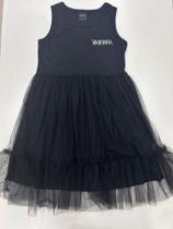 Vestido wandinha cor preto tam 8 menina
