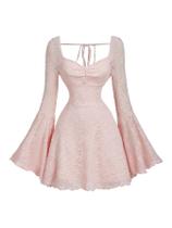 Vestido WDIRARA Floral Jacquard Mesh Gothic A Line rosa claro Vestido WDIRARA Floral Jacquard Mesh Gothic A Line rosa claro