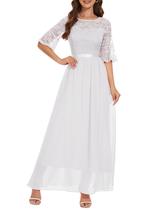 Vestido Wedtrend Bridal Shower, manga 3/4, cintura imperial, WT0314