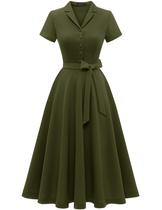 Vestido Wedtrend WTP30001 Army Green Vintage Estilo 40 Feminino Vestido Wedtrend WTP30001 Army Green Vintage Estilo 40 Feminino