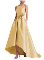 Vestido Winaiwi Satin High Low Mother Bride Gold Plus Size 12