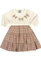 Vestido Xadrez Cotton com Pelo Infantil