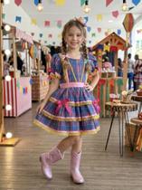 Vestido Xadrez Festa Junina Infantil Rosa Azul Junino Caipira Quadrilha Sinhá São João Babados Luxo Vestido Xadrez Festa Junina Infantil Rosa Azul Junino Caipira Quadrilha Sinhá São João Babados Luxo