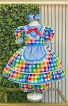 Vestido Xadrez Infantil Festa Junina Azul Colorido Babados Junino Caipira Quadrilha São João Sinhá Vestido Xadrez Infantil Festa Junina Azul Colorido Babados Junino Caipira Quadrilha São João Sinhá