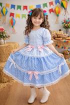 Vestido Xadrez Junino Infantil Azul Bebê Coração Rosa Laços Festa Junina Caipira Quadrilha Sinhá Vestido Xadrez Junino Infantil Azul Bebê Coração Rosa Laços Festa Junina Caipira Quadrilha Sinhá