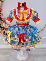Vestido Xadrez Junino Infantil Colorido Retalhos Laços Festa Junina Caipira Quadrilha São João Sinhá Vestido Xadrez Junino Infantil Colorido Retalhos Laços Festa Junina Caipira Quadrilha São João Sinhá