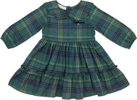 Vestido Xadrez Manga longa Bebê e Infantil Papilloo