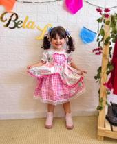 Vestido Xadrez Rosa Junino Lizzie