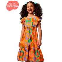 Vestido Xadrez Tropical Babados - Kids - Camu Camu