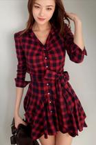 Vestido Xadrez Vermelho Adulto Manga Longa inverno roupas Femininas Pronta Entrega Viscolycra