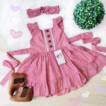 Vestido Xadrez Vermelho Fazendinha