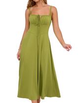 Vestido YATHON Cute Summer para mulheres com cordão franzido em A