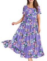Vestido YESNO casual solto boêmio floral longo Maxi L EJF CR374