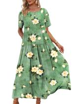 Vestido YESNO casual, solto, boêmio, floral, longo, Maxi M EJF CR19