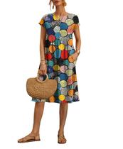 Vestido Yodutry feminino Boho de manga curta com estampa floral branco GG