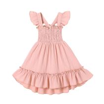 Vestido YOUNGER TREE de verão com babados sem mangas rosa 3-4T