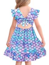 Vestido Yousie Girl Mermaid Bow Tie com babado sem mangas 6/7