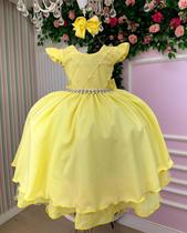 Vestido Ysa Kids Francine Amarelo Damas Luxo Festa