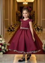 Vestido Ysa Kids Francine Marsala - Elegante e Confortável