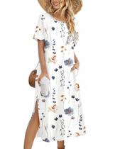 Vestido Zeagoo Beachy Outfits 2025 Vestido de verão para mulheres branco M