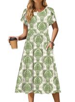 Vestido Zeagoo de comprimento médio para mulheres, casual de verão, floral Vestido Zeagoo de comprimento médio para mulheres, casual de verão, floral