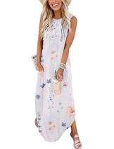 Vestido Zeagoo Floral Casual Summer Beach para mulheres Vestido Zeagoo Floral Casual Summer Beach para mulheres