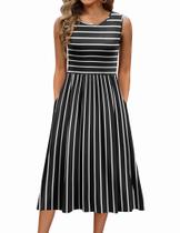 Vestido Zeagoo Flowy para mulheres, verão, tropical, boho beach