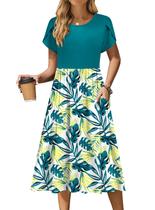 Vestido Zeagoo Flowy Sundress Summer Loose Shift Dress Floral