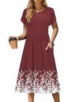 Vestido Zeagoo Resort 2025 Vacation com gola redonda Aline Floral