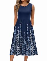 Vestido Zeagoo Summer sem mangas casual Aline Floral para mulheres