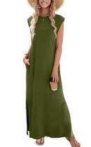 Vestido Zeagoo Tropical Beach para mulheres Summer Maxi Green M Vestido Zeagoo Tropical Beach para mulheres Summer Maxi Green M