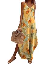 Vestido Zeagoo Vacation para mulheres Boho Beach Summer Maxi Dress Vestido Zeagoo Vacation para mulheres Boho Beach Summer Maxi Dress