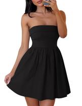 Vestido ZESICA Summer Strapless Mini 2025 Off Shoulder Preto