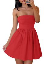 Vestido ZESICA Summer Strapless Mini 2025 Off Shoulder Red