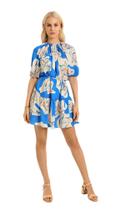 Vestido Zinco Curto Decote Redondo Com Franzido Azul Vestido Zinco Curto Decote Redondo Com Franzido Azul