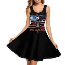 Vestido ZWPINITUP 250º Aniversário Águia Sem Mangas com Bolsos Vestido ZWPINITUP 250º Aniversário Águia Sem Mangas com Bolsos
