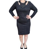 Vestidos CKM Pedraria Preto ML Plus Size Vestidos CKM Pedraria Preto ML Plus Size