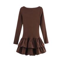 Vestidos Curtos Com Mangas Longas Plissadas Em Vermelho E Preto Para Mulheres, Vestido Bodycon Para Vestidos Curtos Com Mangas Longas Plissadas Em Vermelho E Preto Para Mulheres, Vestido Bodycon Para