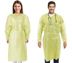 Vestidos de isolamento descartáveis Medical Nation Yellow Level 2