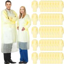 Vestidos de isolamento descartáveis Xuhal, pacote 150, PPE, amarelos