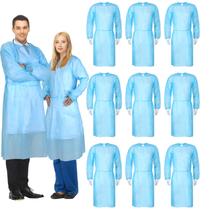 Vestidos de isolamento descartáveis Xuhal, pacote 300, PPE, azul, unissex
